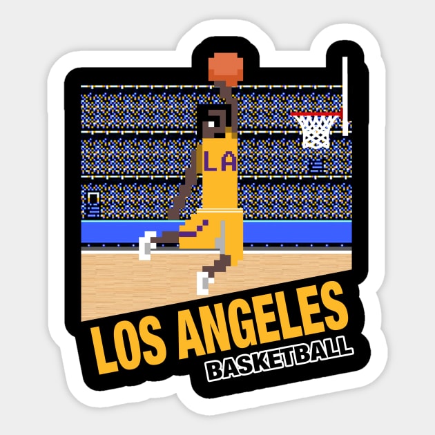 Los Angeles Basketball 8 bit pixel art cartridge design Sticker by MulletHappens